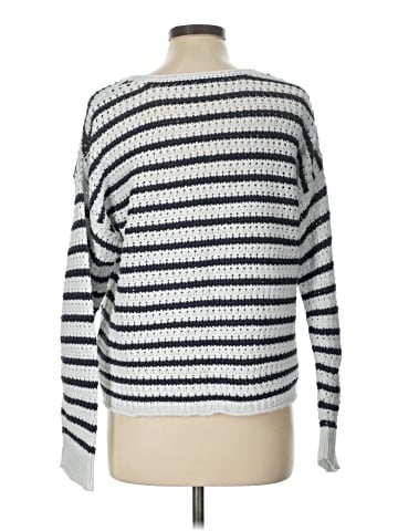 Madewell Striped Open-Stitch Austen Pullover Sweater (view 2)