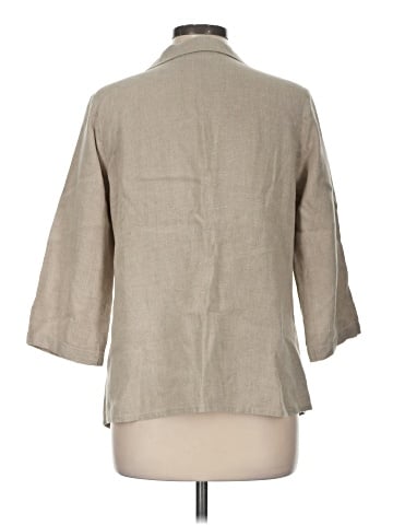 Flax 3/4 Sleeve Button-Down Shirt (view 2)