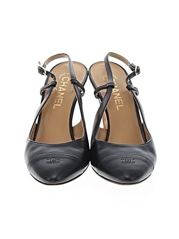 Chanel Vintage Leather Slingback Pumps (view 2)