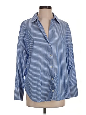 Zara 3/4 Sleeve Button-Down Shirt (view 1)