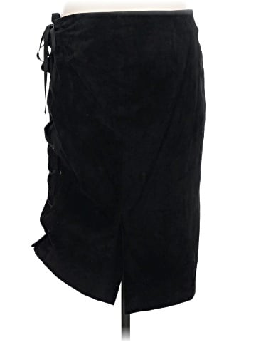 Saint Laurent Vintage Suede Lace Up Skirt (view 2)