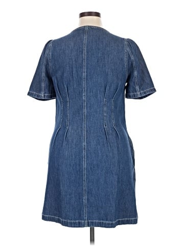 Madewell Denim Darted Mini Dress in Pixie Wash (view 2)