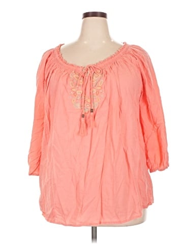 Basic Editions 3/4 Sleeve Blouse (view 1)