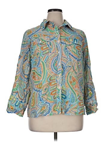 Jones New York Sport 3/4 Sleeve Button-Down Shirt (view 1)