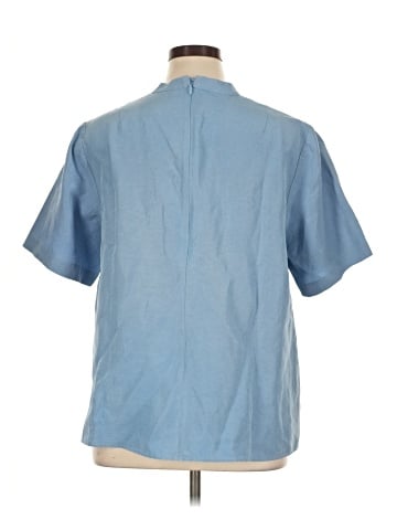Lafayette 148 New York Short Sleeve Silk Top (view 2)