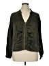 City Chic 100% Polyester Solid Green Jacket Size 16 Plus (S) - photo 1