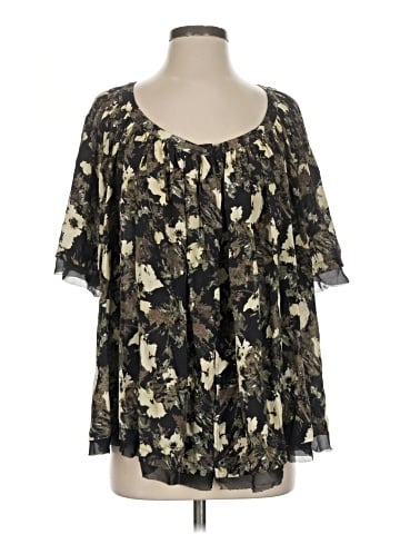 Elizabeth and James Short Sleeve Silk Top (view 1)