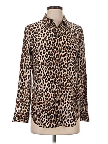 Equipment Long Sleeve Silk Top (view 1)