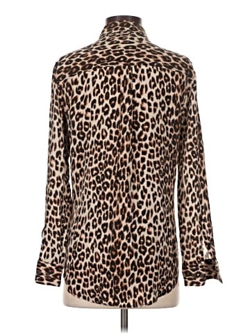 Equipment Long Sleeve Silk Top (view 2)