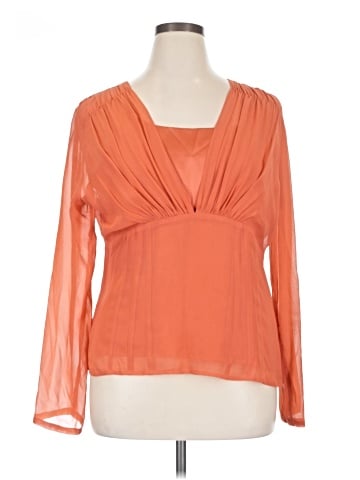 Karen Kane Long Sleeve Silk Top (view 1)
