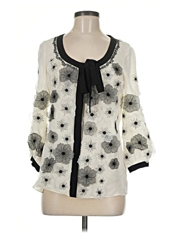 Oscar De La Renta 3/4 Sleeve Silk Top (view 1)