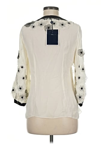 Oscar De La Renta 3/4 Sleeve Silk Top (view 2)