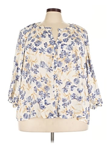 Rose + Olive 3/4 Sleeve Blouse (view 1)