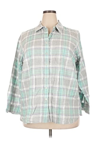 Talbots 3/4 Sleeve Button-Down Shirt (view 1)