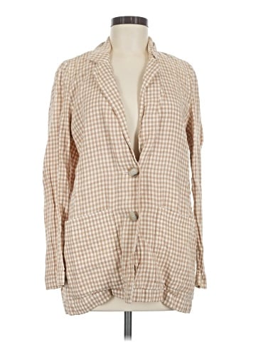 Madewell Linen Dorset Blazer in Gingham Check (view 1)