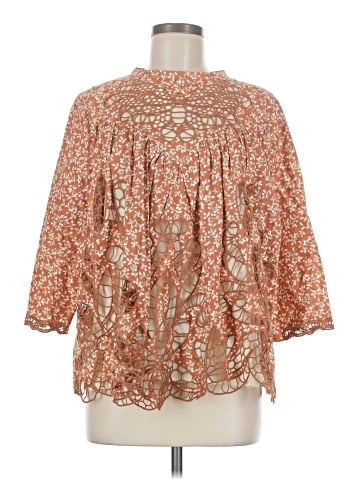Blue Tassel 3/4 Sleeve Blouse (view 1)