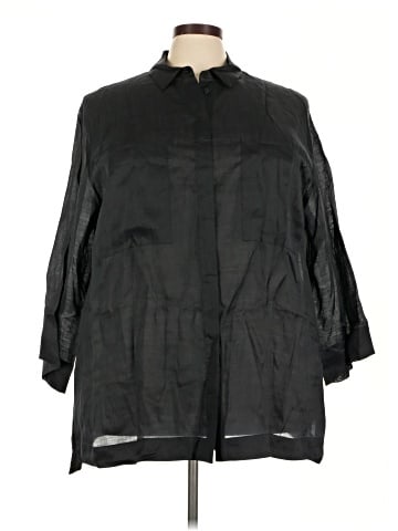 Lafayette 148 New York 3/4 Sleeve Button-Down Shirt (view 1)