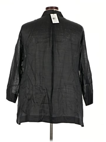 Lafayette 148 New York 3/4 Sleeve Button-Down Shirt (view 2)
