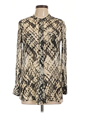 Vince. Long Sleeve Silk Top (view 1)