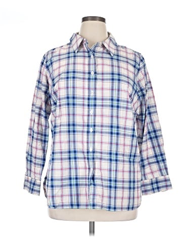 Talbots 3/4 Sleeve Button-Down Shirt (view 1)