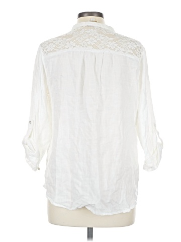 JM Collection 3/4 Sleeve Button-Down Shirt (view 2)
