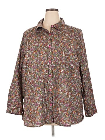 Catherines 3/4 Sleeve Button-Down Shirt (view 1)