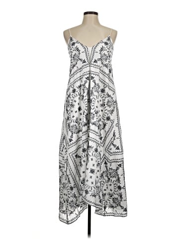 Madewell Embroidered Deep V-Neck Midi Dress in Bandana (view 1)