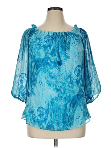 White House Black Market 3/4 Sleeve Blouse (view 1)