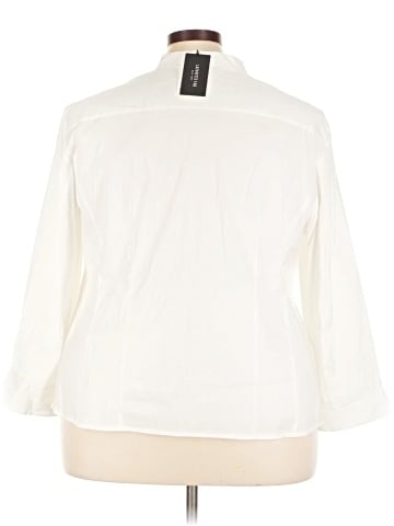 Lafayette 148 New York 3/4 Sleeve Button-Down Shirt (view 2)