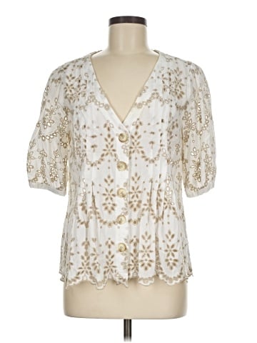Feathers Short Sleeve Blouse (view 1)