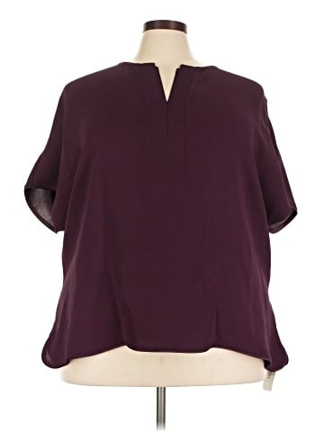 Lafayette 148 New York Short Sleeve Silk Top (view 1)