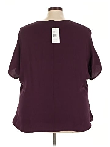 Lafayette 148 New York Short Sleeve Silk Top (view 2)