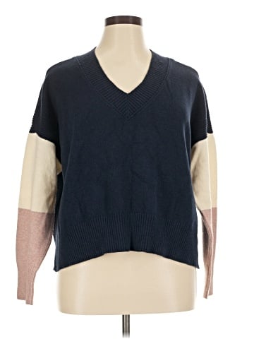 Madewell Colorblock Charleston V-Neck Pullover Sweater (view 1)