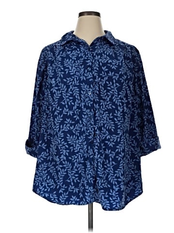 Only Necessities 3/4 Sleeve Button-Down Shirt (view 1)