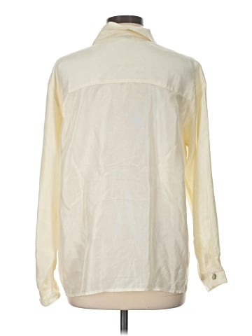 Petite Sophisticate Long Sleeve Silk Top (view 2)