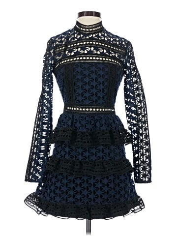 Self-Portrait Star Lace Panelled Dress (view 1)