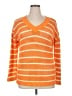 Talbots 100% Cotton White Orange Pullover Sweater Size XL - photo 1
