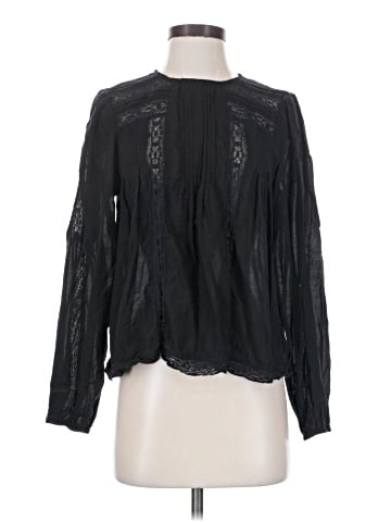 Madewell Lace-Insert Pintucked Long-Sleeve Top (view 1)