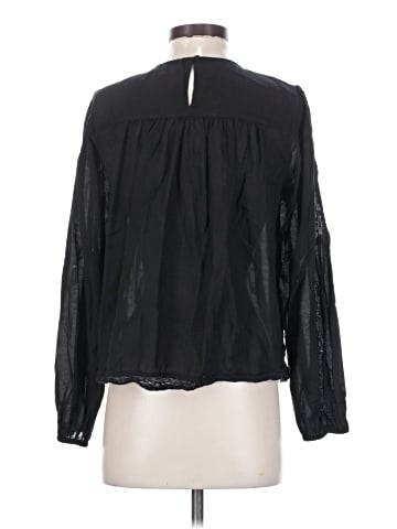 Madewell Lace-Insert Pintucked Long-Sleeve Top (view 2)