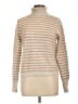 Tahari Stripes Tan Turtleneck Sweater Size L - photo 1
