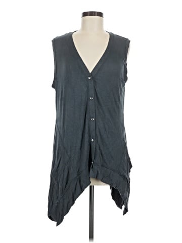 LOGO by Lori Goldstein Sleeveless Button-Down Shirt (view 1)