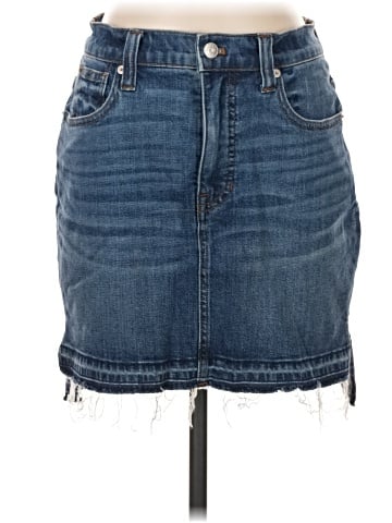 Madewell Step-Hem Jean Skirt in Brandt Wash (view 1)