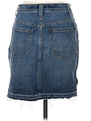 Madewell Step-Hem Jean Skirt in Brandt Wash (view 2)