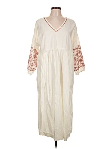 Madewell Embroidered-Sleeve Popover Midi Dress (view 1)
