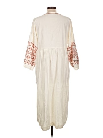 Madewell Embroidered-Sleeve Popover Midi Dress (view 2)