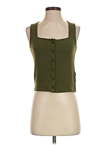 Madewell Ribbed Button-Front Crop Tank (view 1)