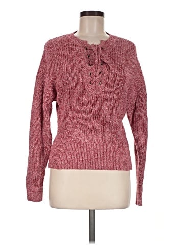 Madewell Marled Ribbed Lace-Up Sweater (view 1)