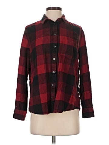 Madewell Flannel Side-Button Oversized Ex-Boyfriend Shirt in Buffalo Check (view 1)