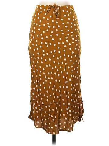 Madewell Drawstring Midi Slip Skirt in Big Dot (view 1)