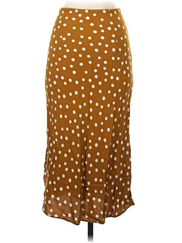 Madewell Drawstring Midi Slip Skirt in Big Dot (view 2)